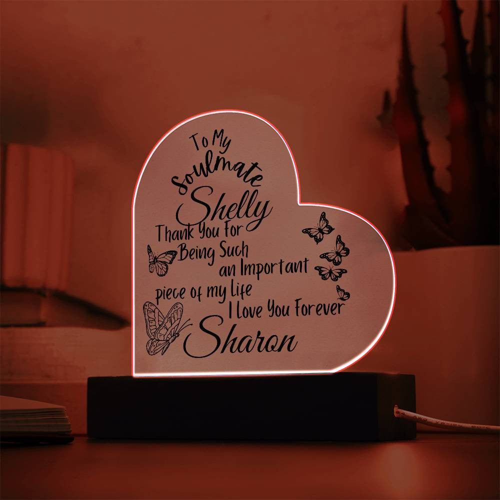 Personalize Soulmate Acrylic Heart Plaque