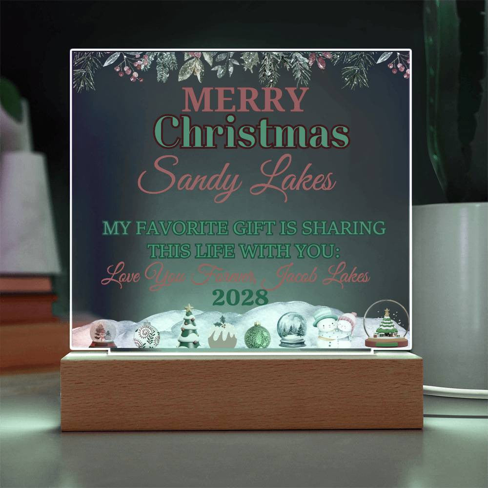 Merry Christmas Acrylic Square Plaque