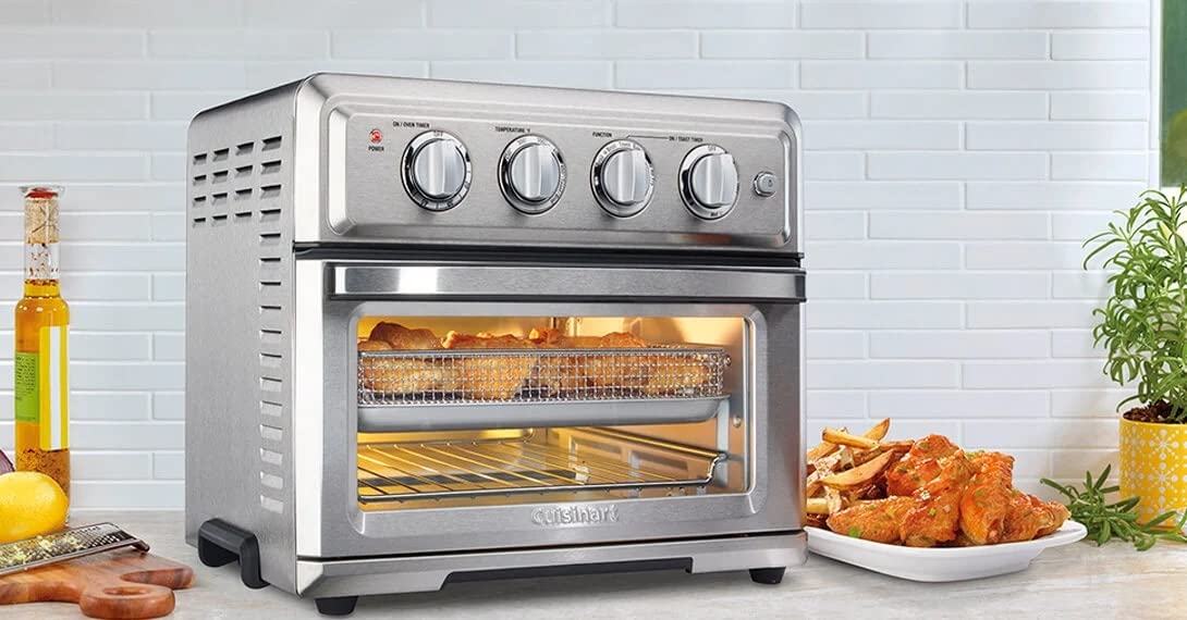 Air Fryer + Convection Toaster Oven by Cuisinart, 7-1 Oven with Bake, Grill, Broil & Warm Options, Stainless Steel, TOA-60