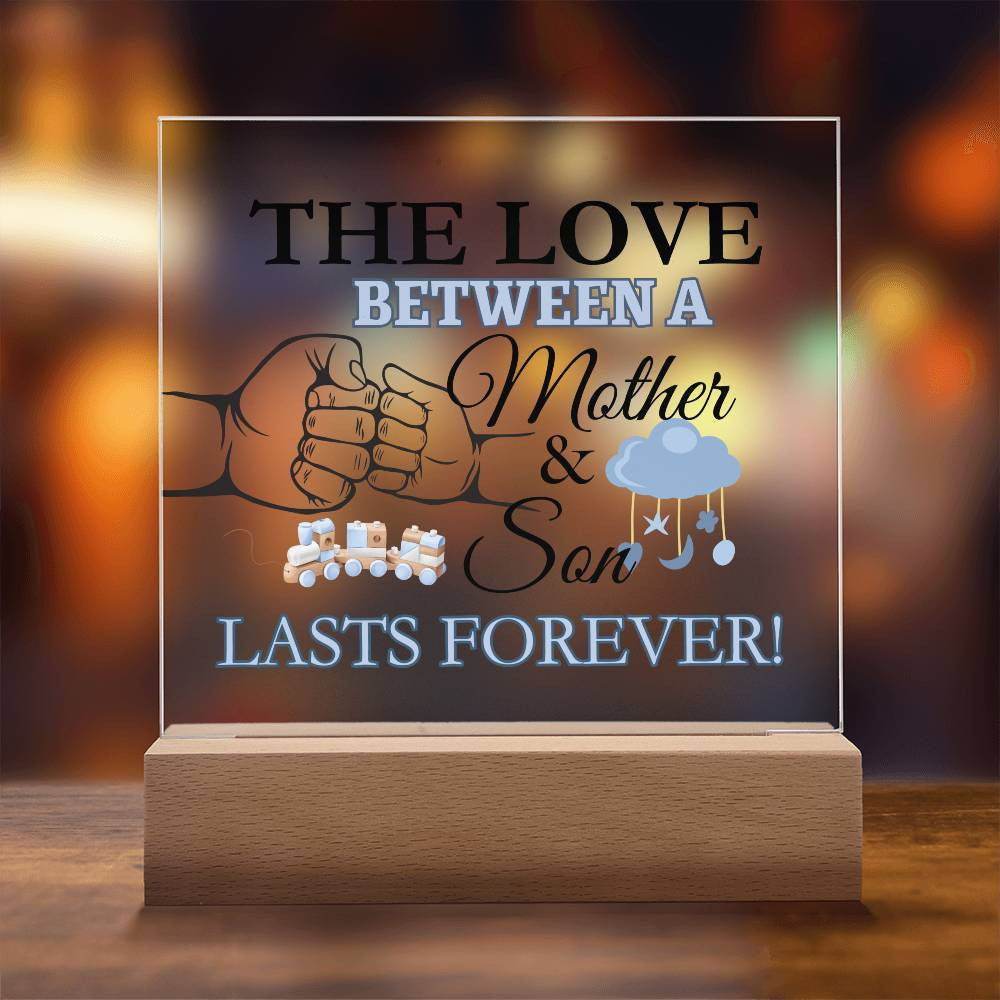 The Love Between A Mother and Son Acrylic Square Plaque