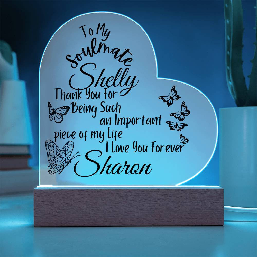 Personalize Soulmate Acrylic Heart Plaque