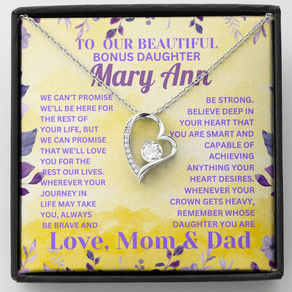 To Our Bonus Daughter Personalization Forever Love Necklace