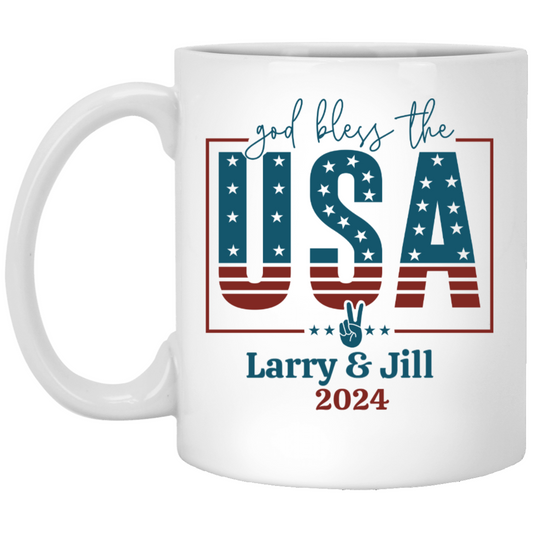 Personalize God Bless The USA 11 oz.  Mug