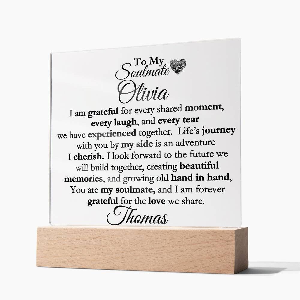 Personalized Soulmate Acrylic Square Plaque