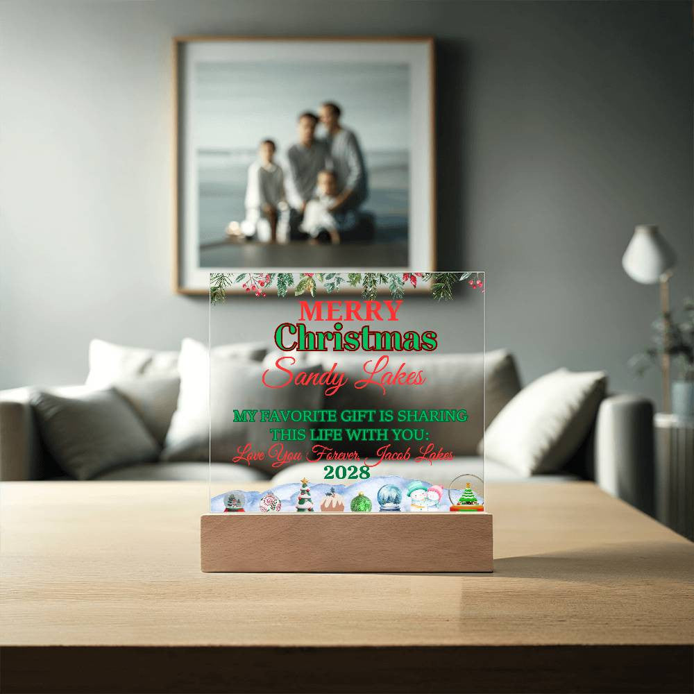 Merry Christmas Acrylic Square Plaque