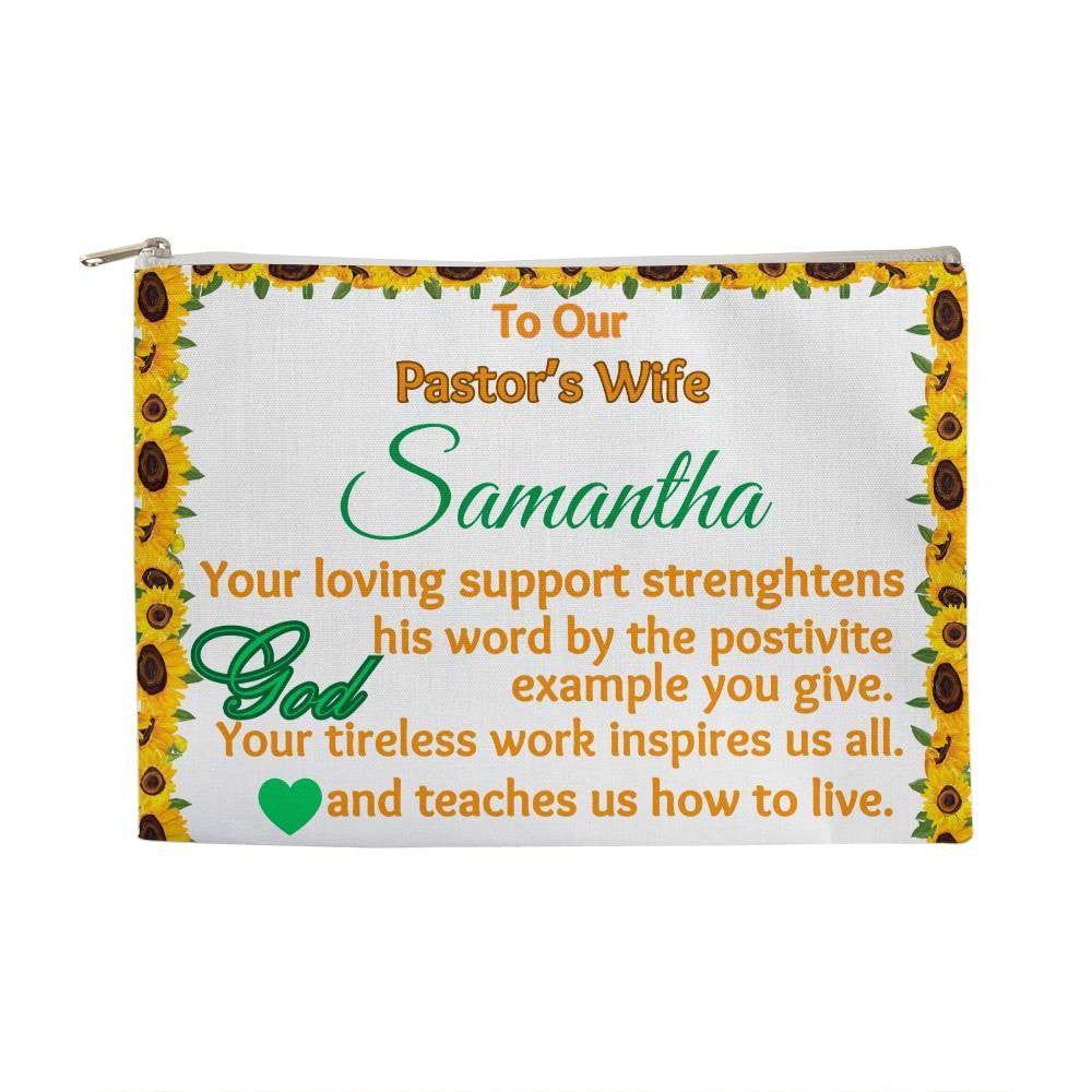 Personalized Pastor Wife Fabric Zippered Pouch Large