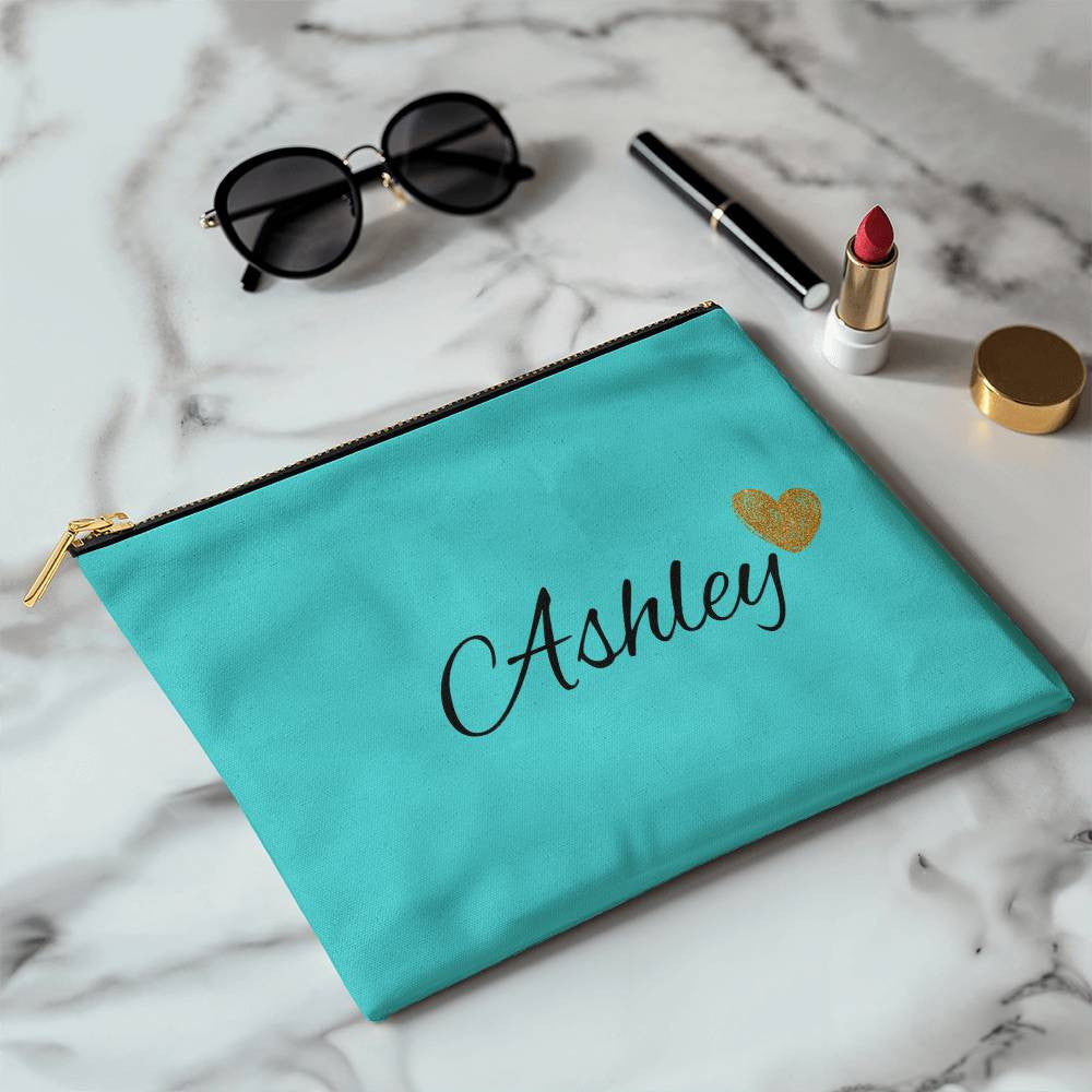 Personalized Large Cosmetic  Bag Fabric Zippered