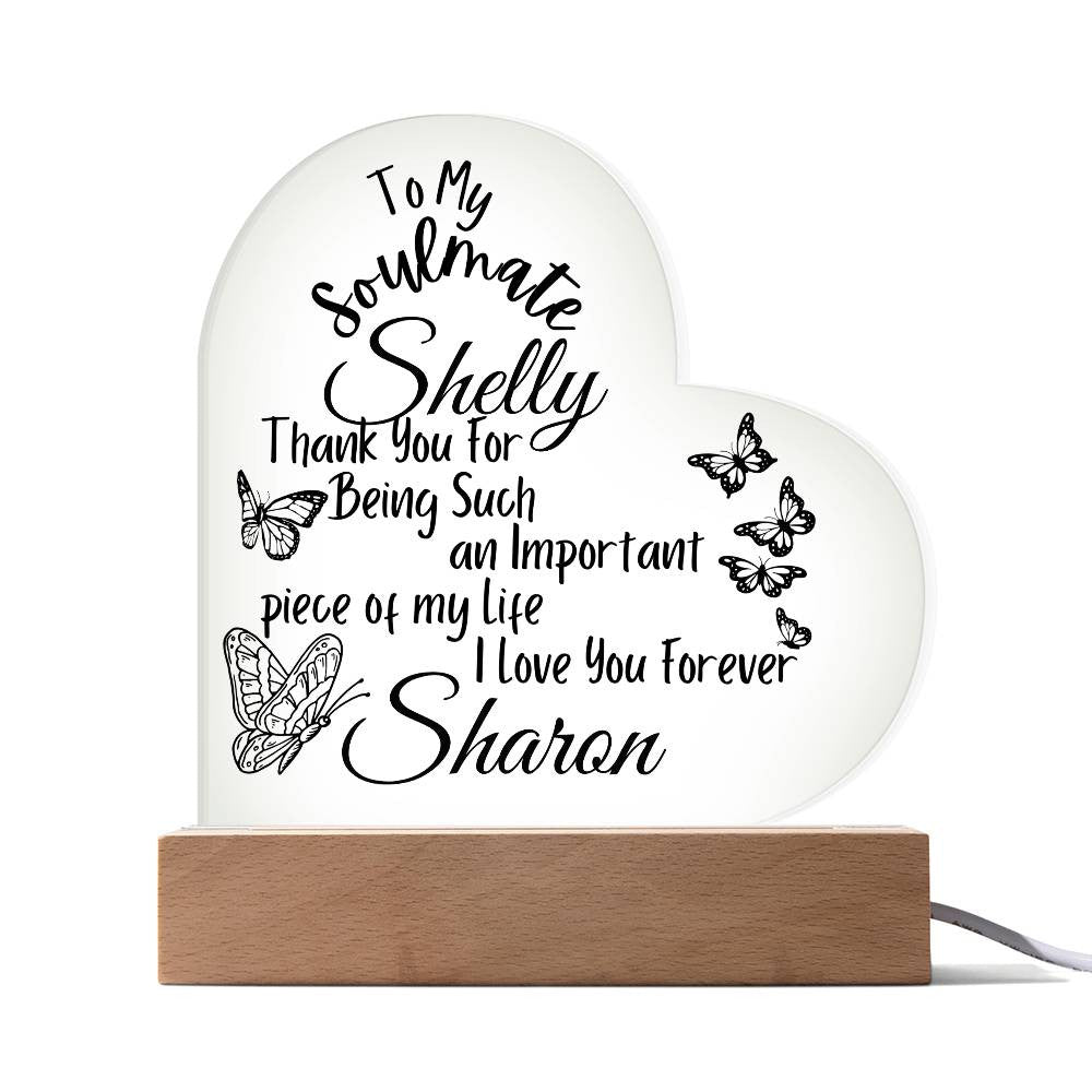 Personalize Soulmate Acrylic Heart Plaque