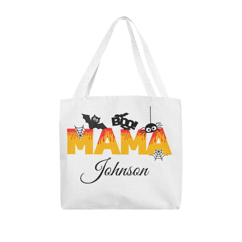 Personalized Halloween MAMA Canvas Tote Bag