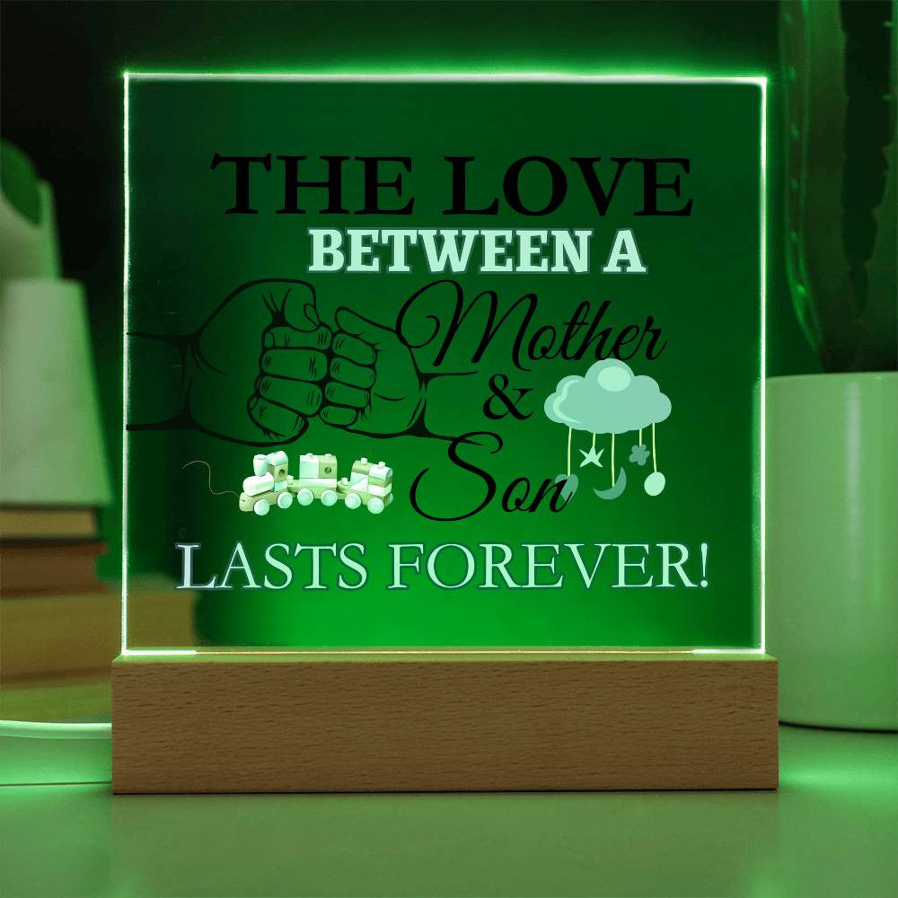 The Love Between A Mother and Son Acrylic Square Plaque