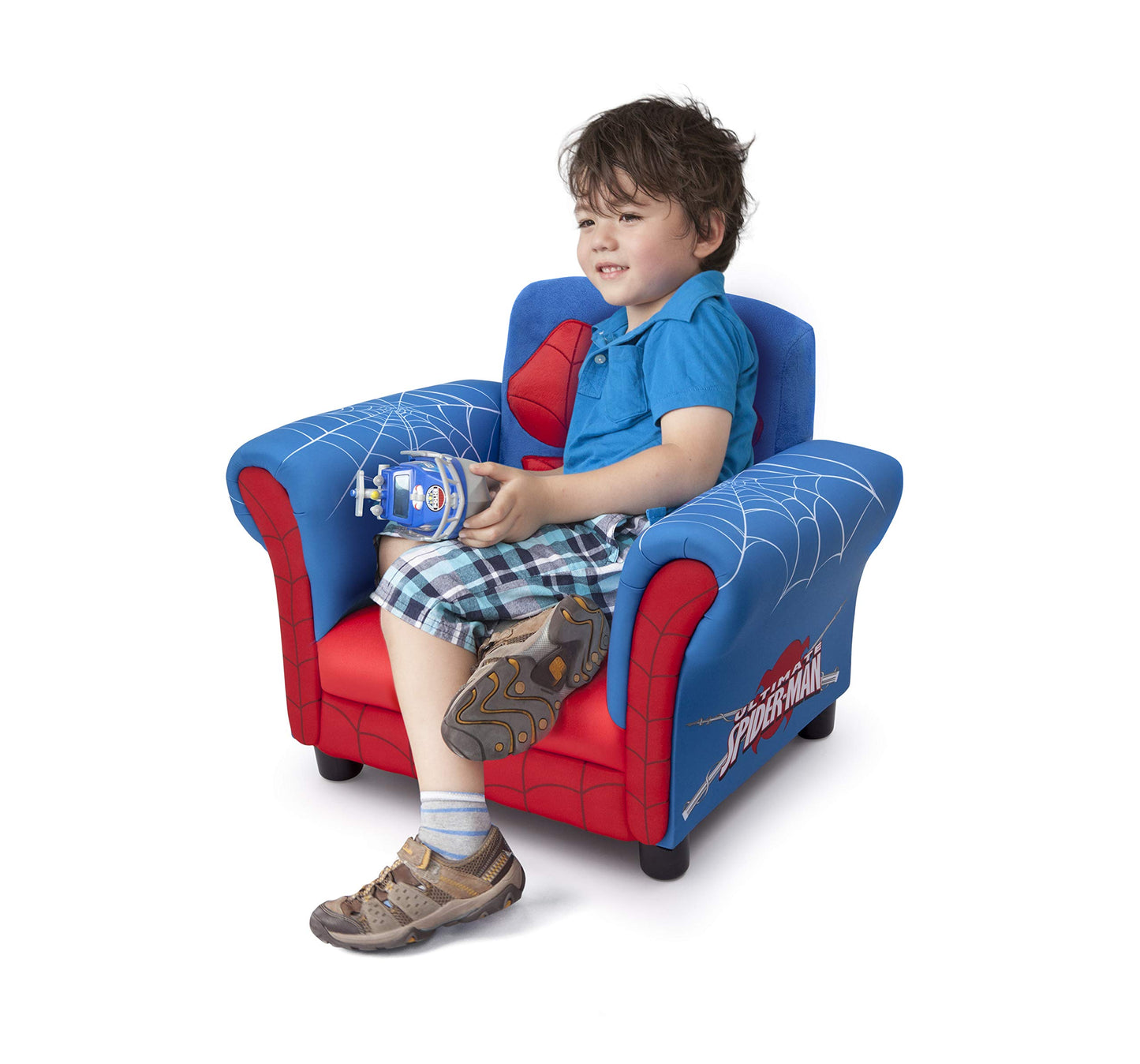 Delta Children Figural Upholstered Chair, Marvel Spider Man (Blue, Red)