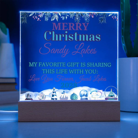 Merry Christmas Acrylic Square Plaque