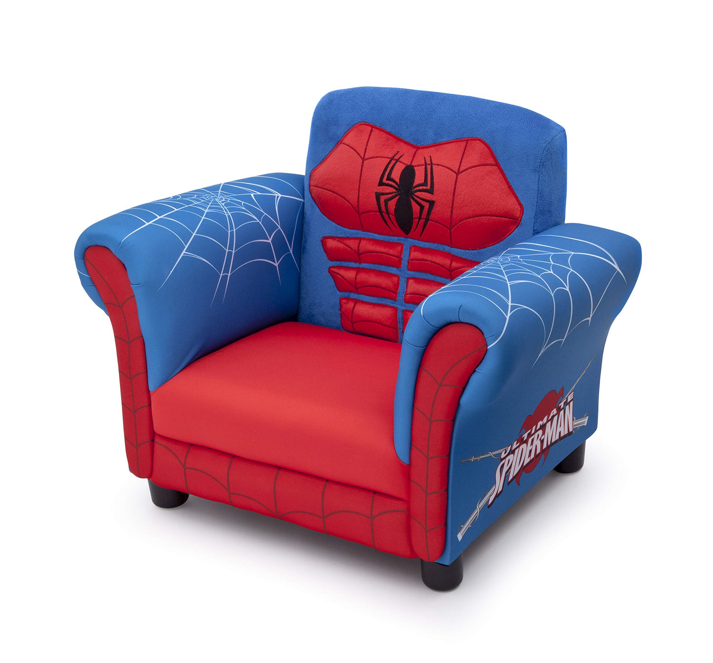 Delta Children Figural Upholstered Chair, Marvel Spider Man (Blue, Red)