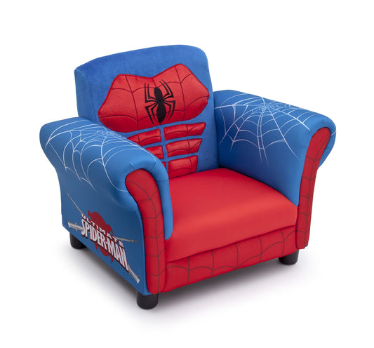 Delta Children Figural Upholstered Chair, Marvel Spider Man (Blue, Red)