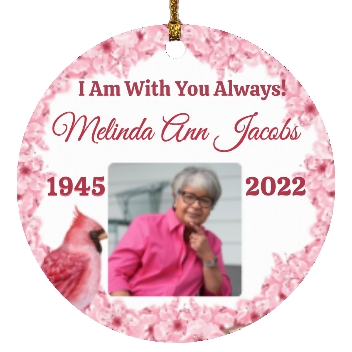 Memorial Personalized Christmas Circle Ornament