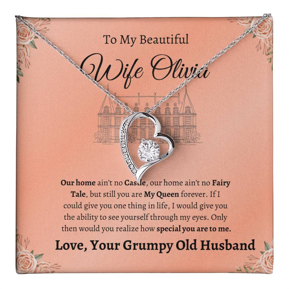 Personalized To My Beautiful Wife (Olivia) Forever Love Necklace