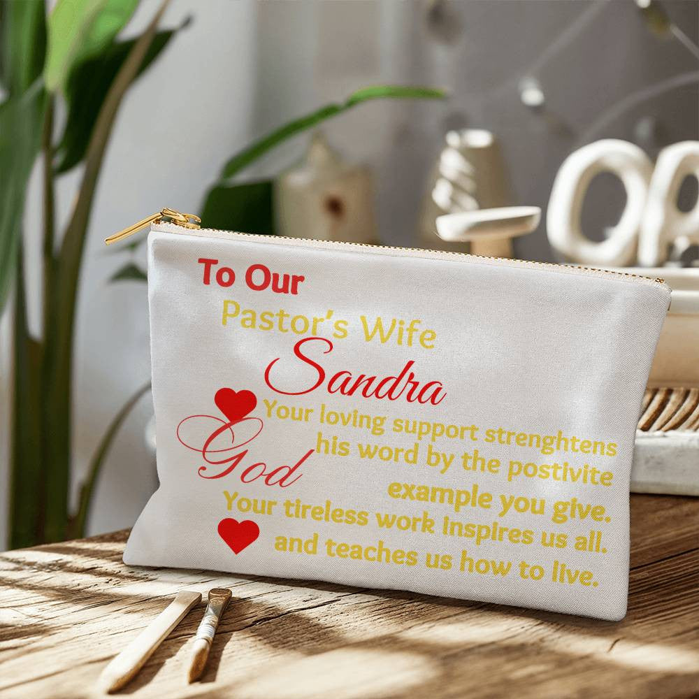 Personalize To Pastor Wife Yellow Pouch Large