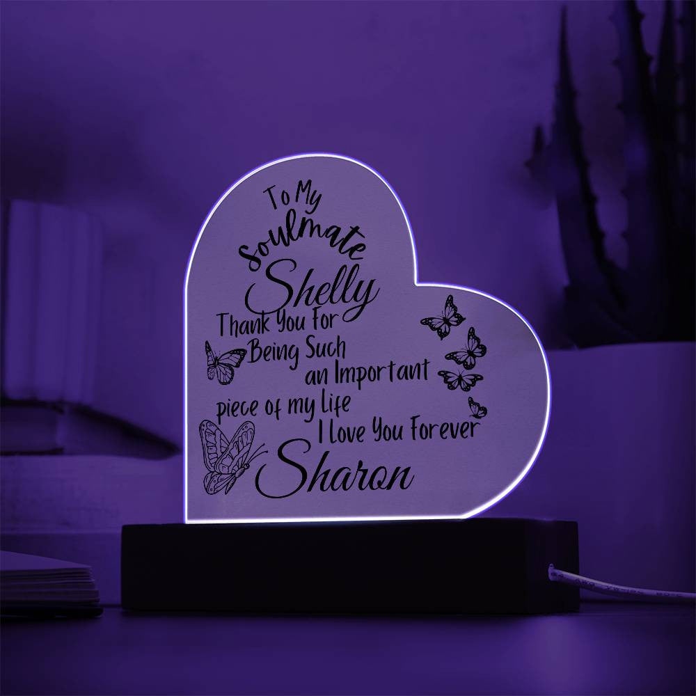 Personalize Soulmate Acrylic Heart Plaque