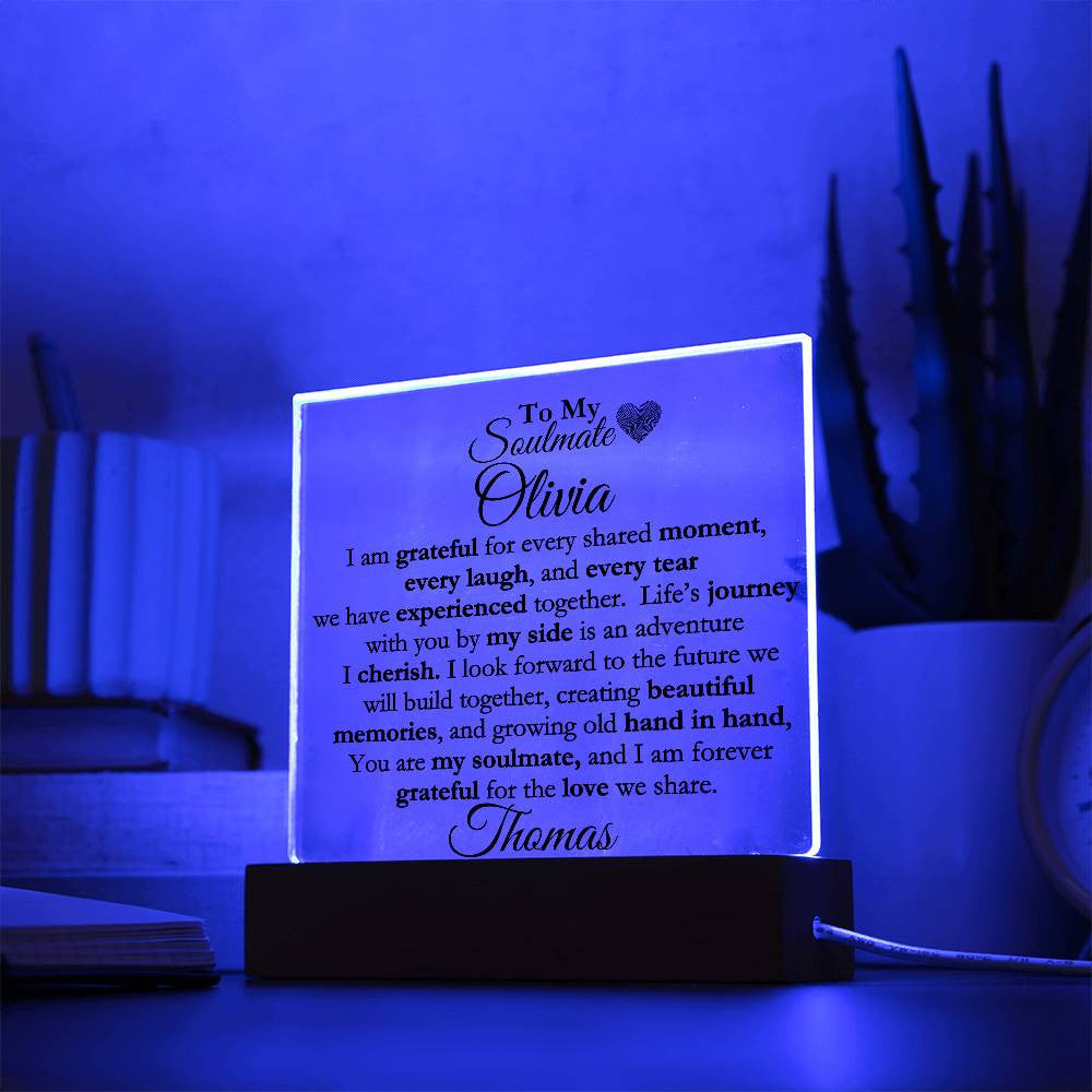 Personalized Soulmate Acrylic Square Plaque