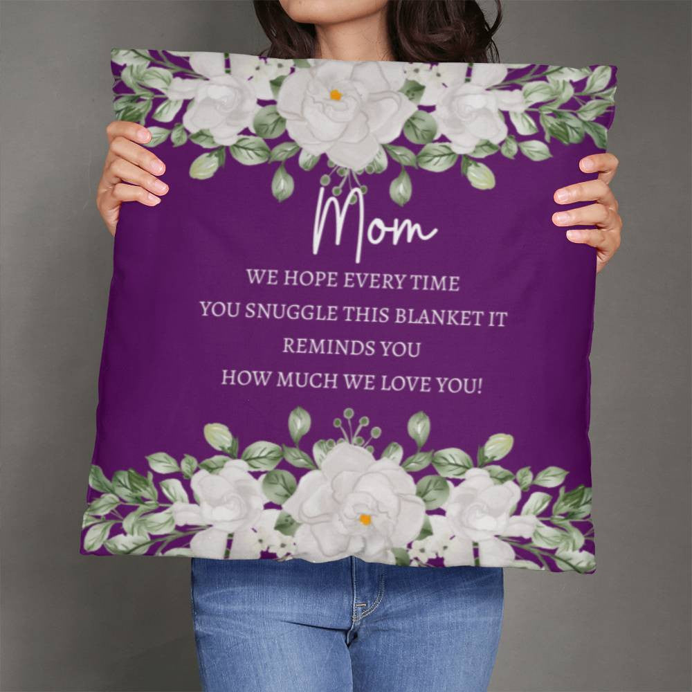 Mom Purple Large Square Pillow