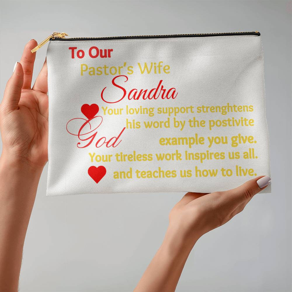 Personalize To Pastor Wife Yellow Pouch Large