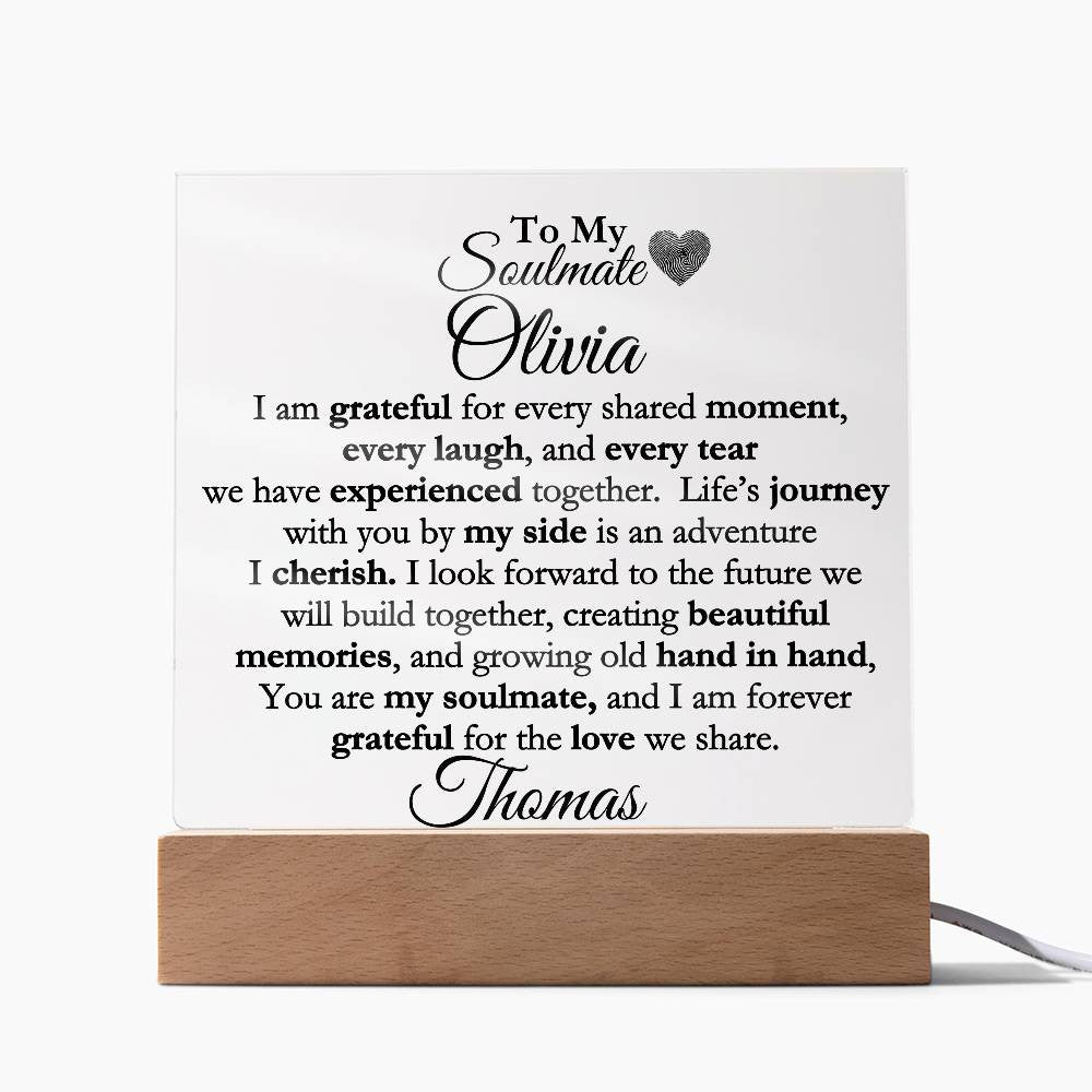 Personalized Soulmate Acrylic Square Plaque