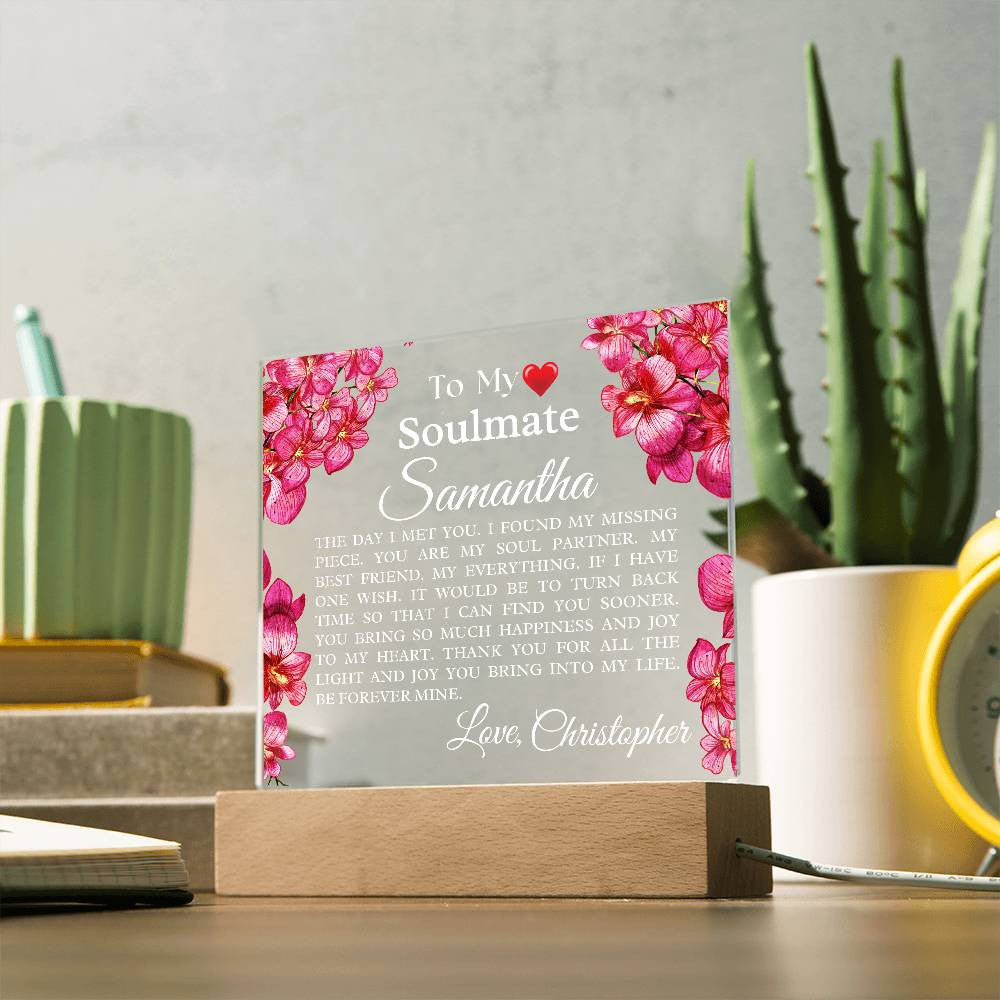 Personalized Soulmate Acrylic Square Plaque
