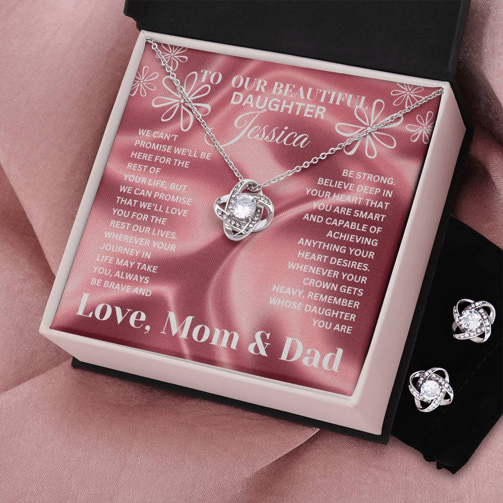 Our Beautiful Daughter Love Knot Earring & Necklace Set