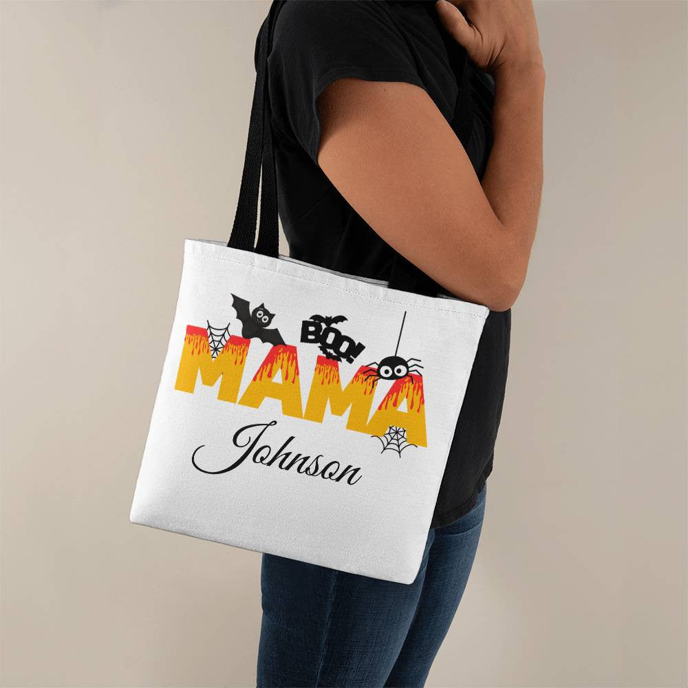 Personalized Halloween MAMA Canvas Tote Bag