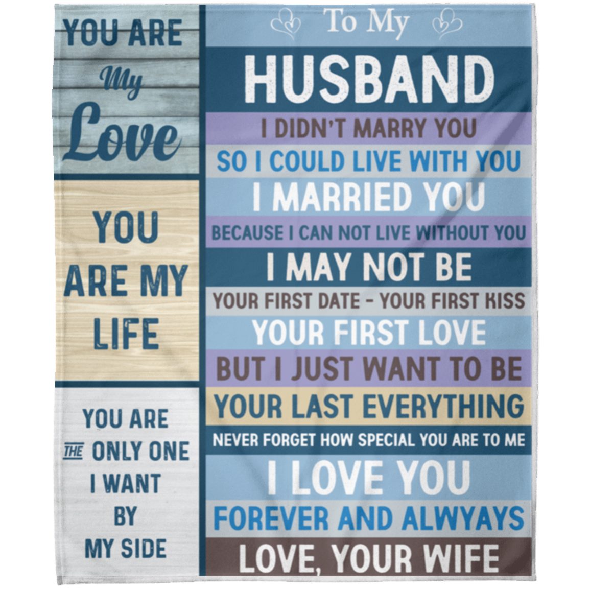 To My Husband Arctic Fleece Blanket 50x60