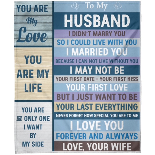 To My Husband Arctic Fleece Blanket 50x60