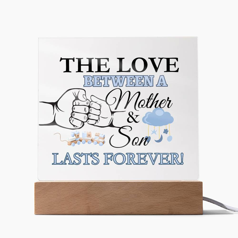 The Love Between A Mother and Son Acrylic Square Plaque