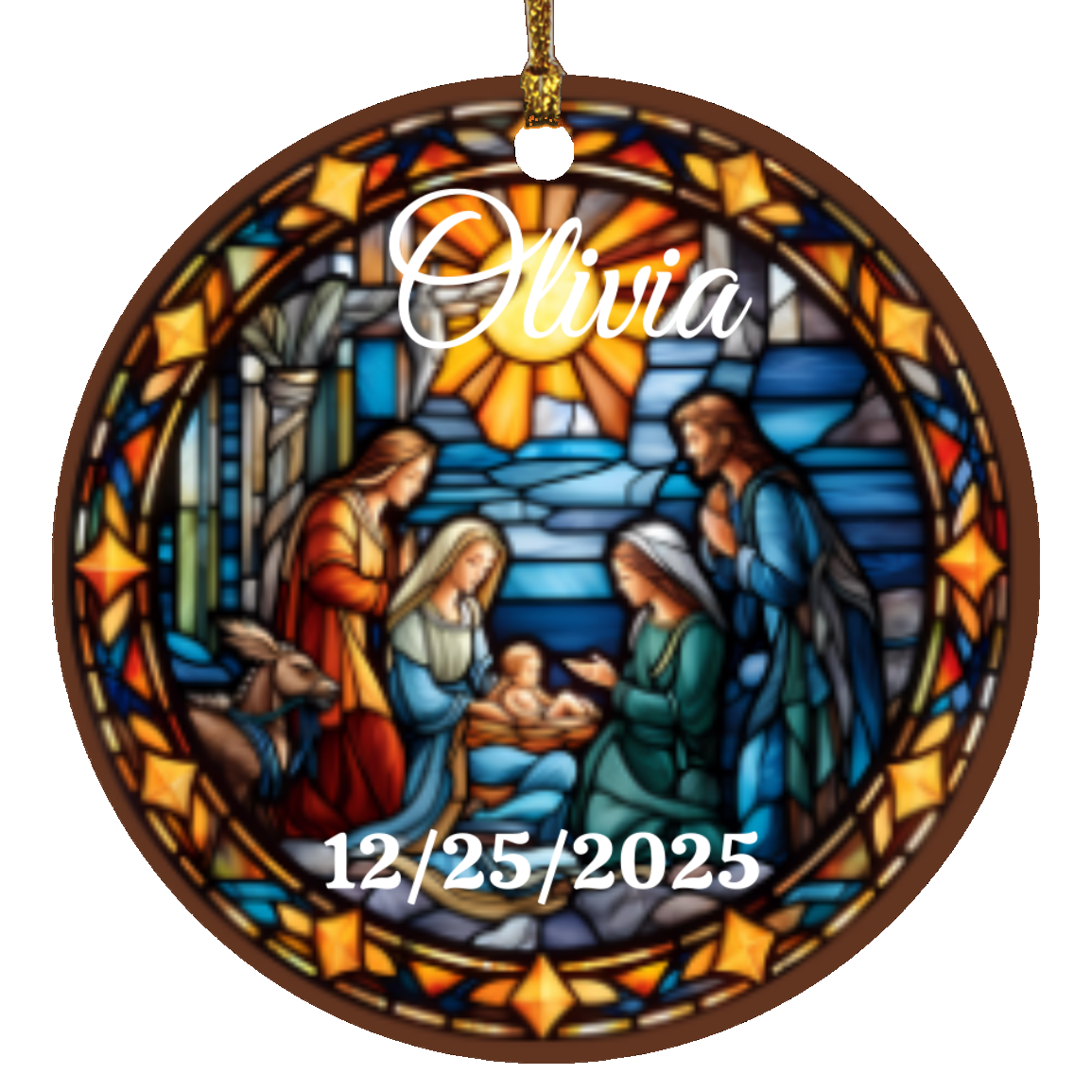 Personalized Christmas Circle Ornament