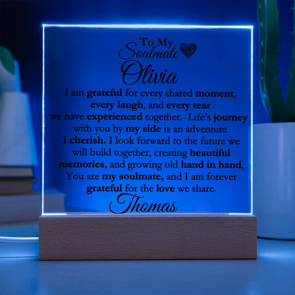 Personalized Soulmate Acrylic Square Plaque