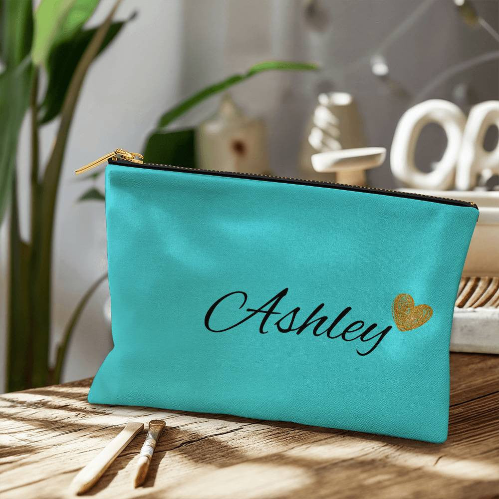 Personalized Large Cosmetic  Bag Fabric Zippered