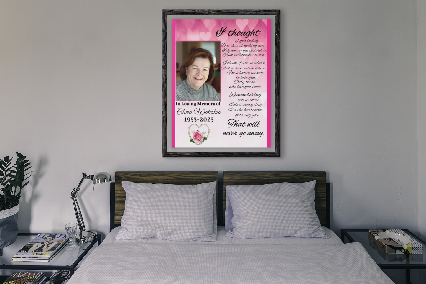 Personalized Memorial Poster Deluxe Portrait Canvas 1.5in Frame (8 SIZES)