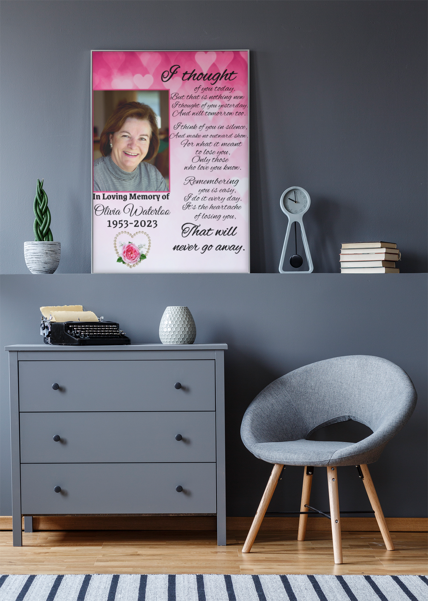 Personalized Memorial Poster Deluxe Portrait Canvas 1.5in Frame (8 SIZES)