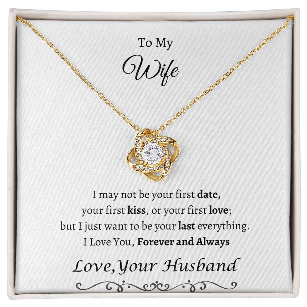 To My Wife Message: Love Knot Necklace