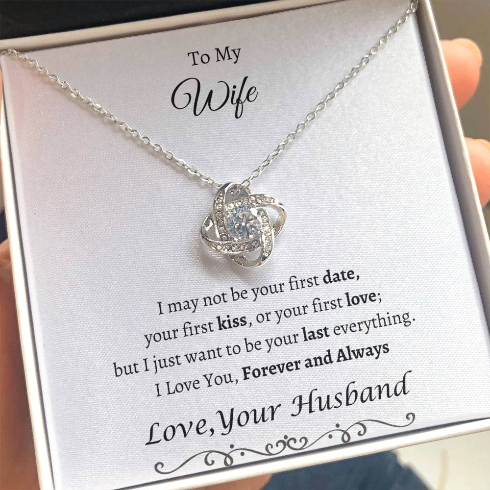 To My Wife Message: Love Knot Necklace