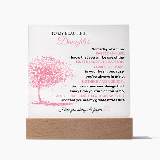 To My Daughter Acrylic Square Plaque