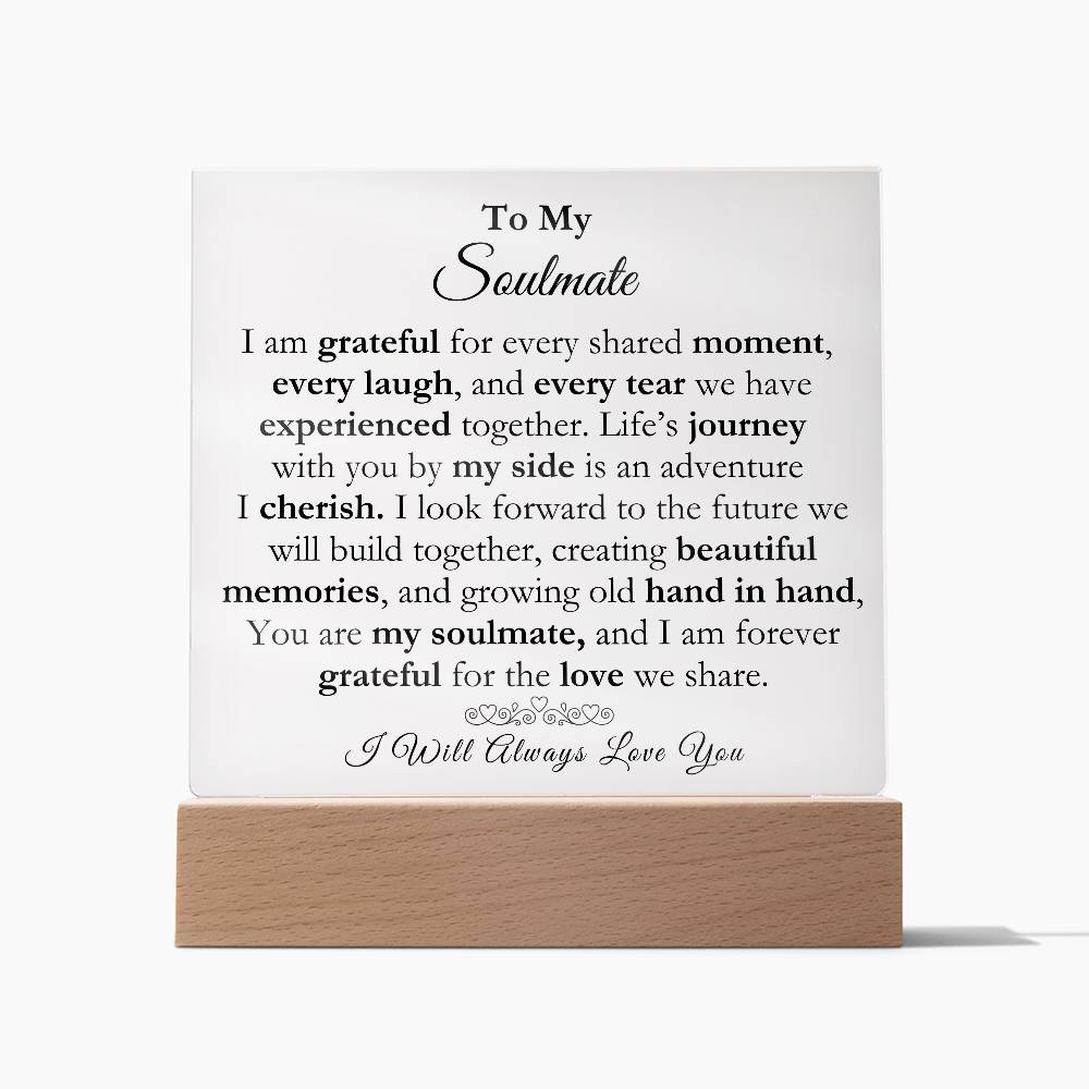 To My Soulmate Acrylic Square Plaque