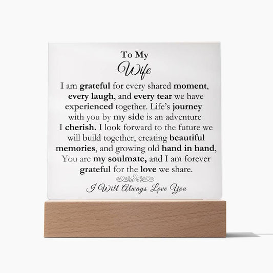 To My Wife Acrylic Square Plaque