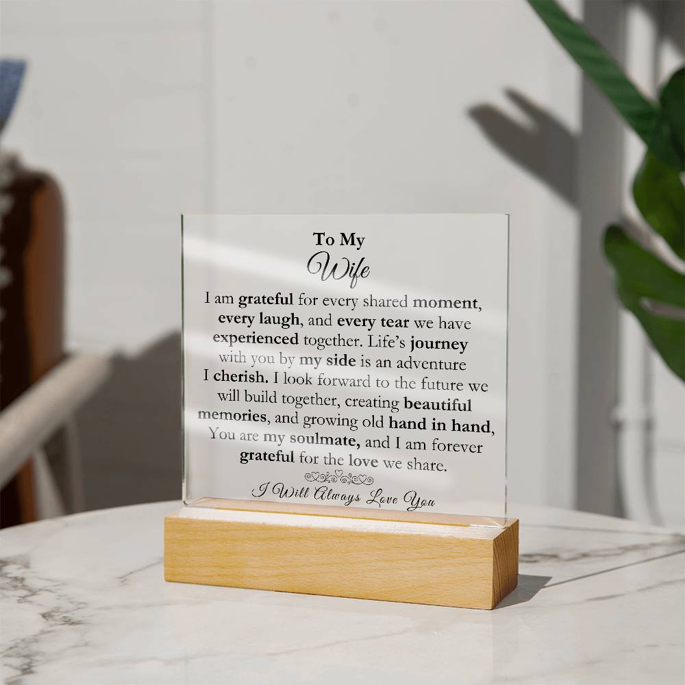 To My Wife Acrylic Square Plaque