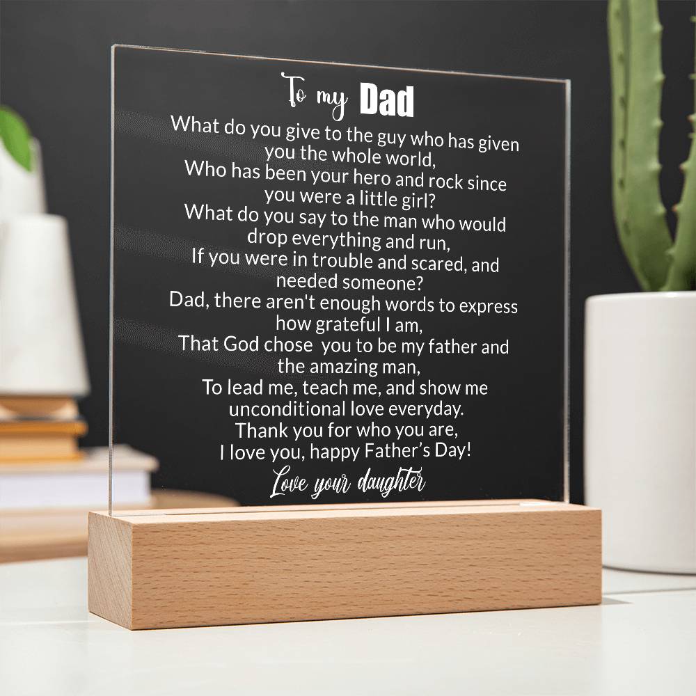 To My Dad |  Happy Father's Day - Square Acrylic Plaque