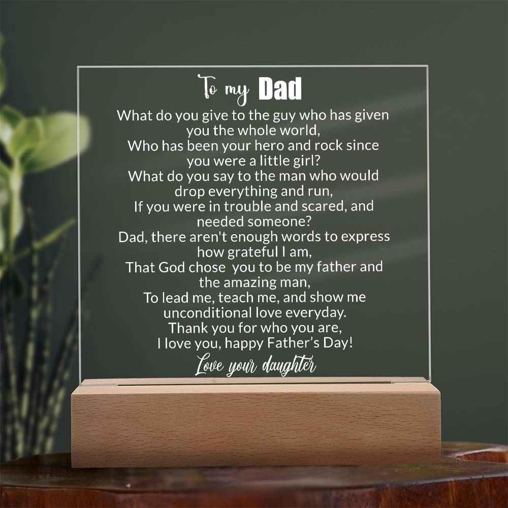 To My Dad |  Happy Father's Day - Square Acrylic Plaque