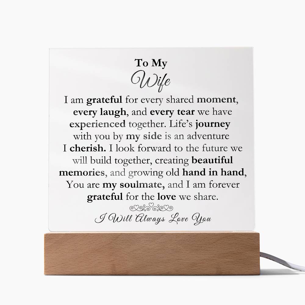 To My Wife Acrylic Square Plaque