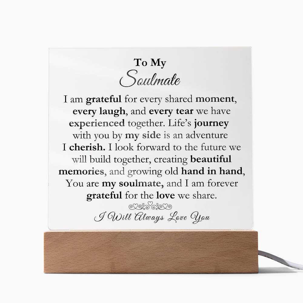 To My Soulmate Acrylic Square Plaque