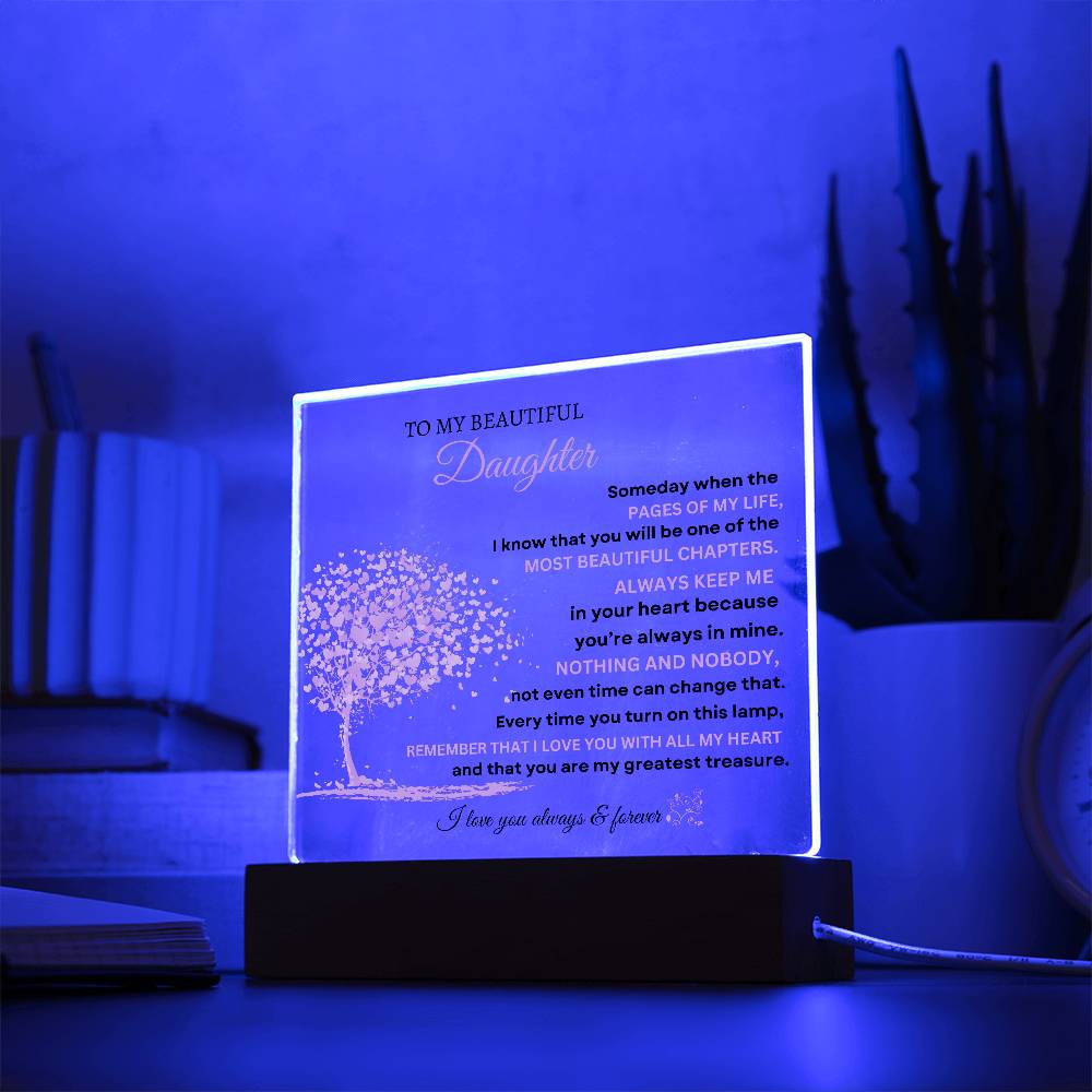 To My Daughter Acrylic Square Plaque
