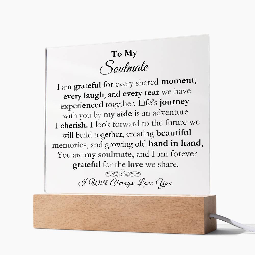 To My Soulmate Acrylic Square Plaque