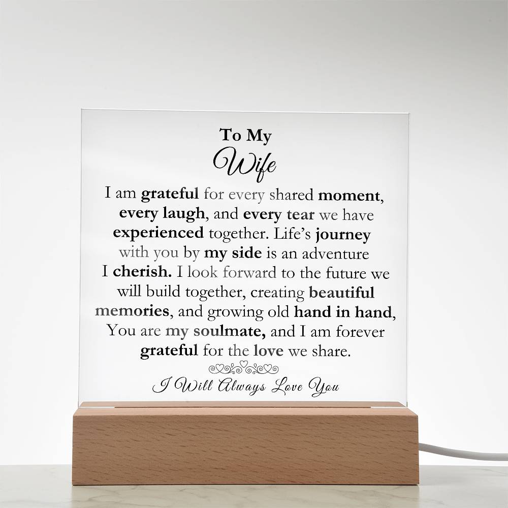 To My Wife Acrylic Square Plaque